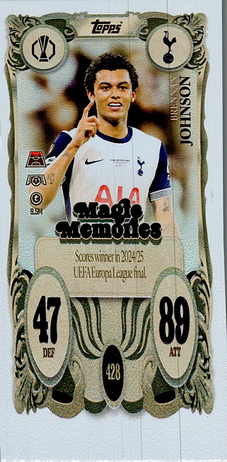 MATCH ATTAX CHAMPIONS LEAGUE 2025/2026 JOHNSON MAGIE MEMORIES Nº428