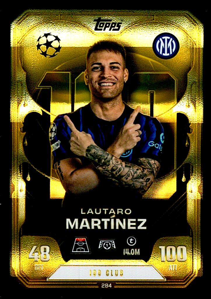 TOPPS MATCH ATTAX EXTRA 2025/26 LAUTARO MARTINEZ 100 CLUB Nº284