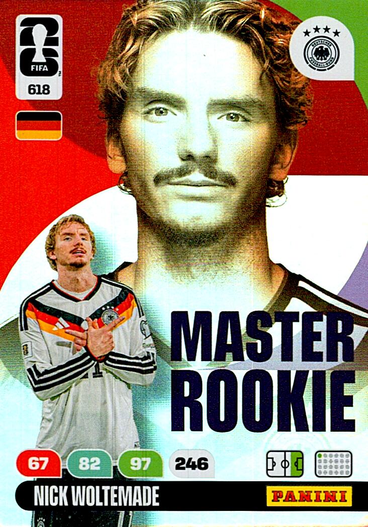 ADRENALYN WORLD CUP 2026 NICK WOLTEMADE MASTER ROOKIE Nº618