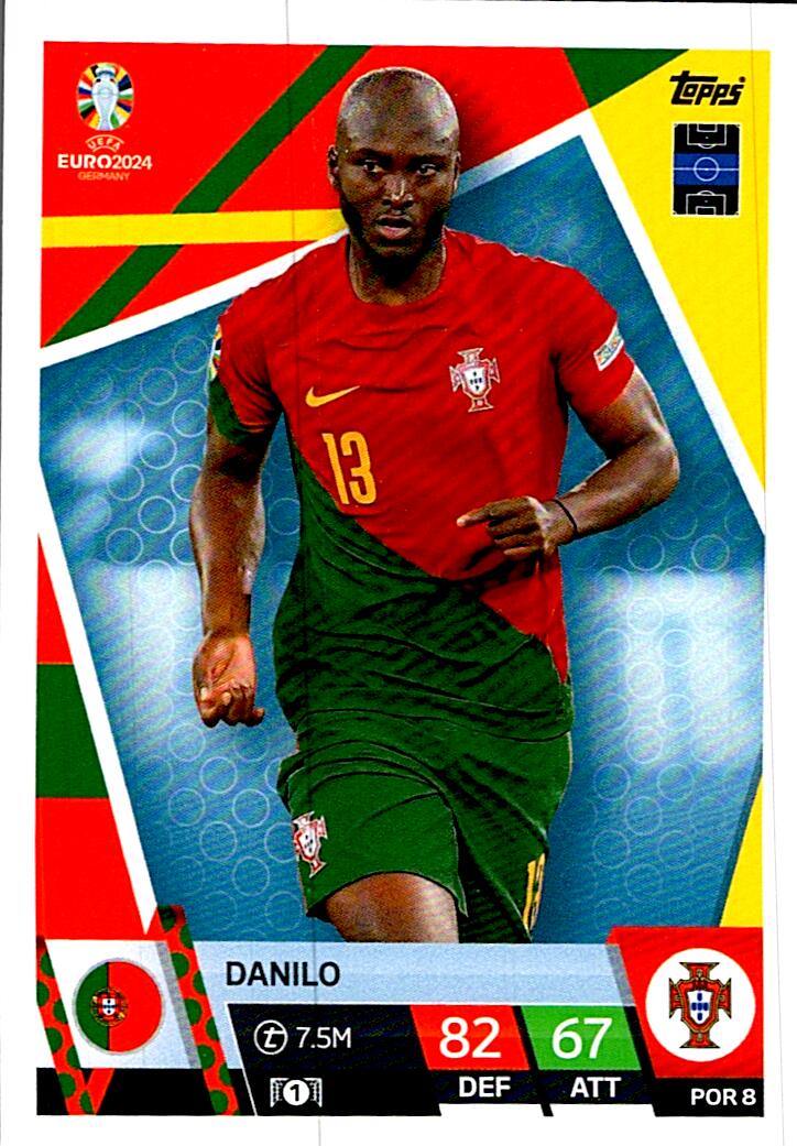 TOPPS MATCH ATTAX UEFA EURO 2024 DANILO PORTUGAL NºPOR8