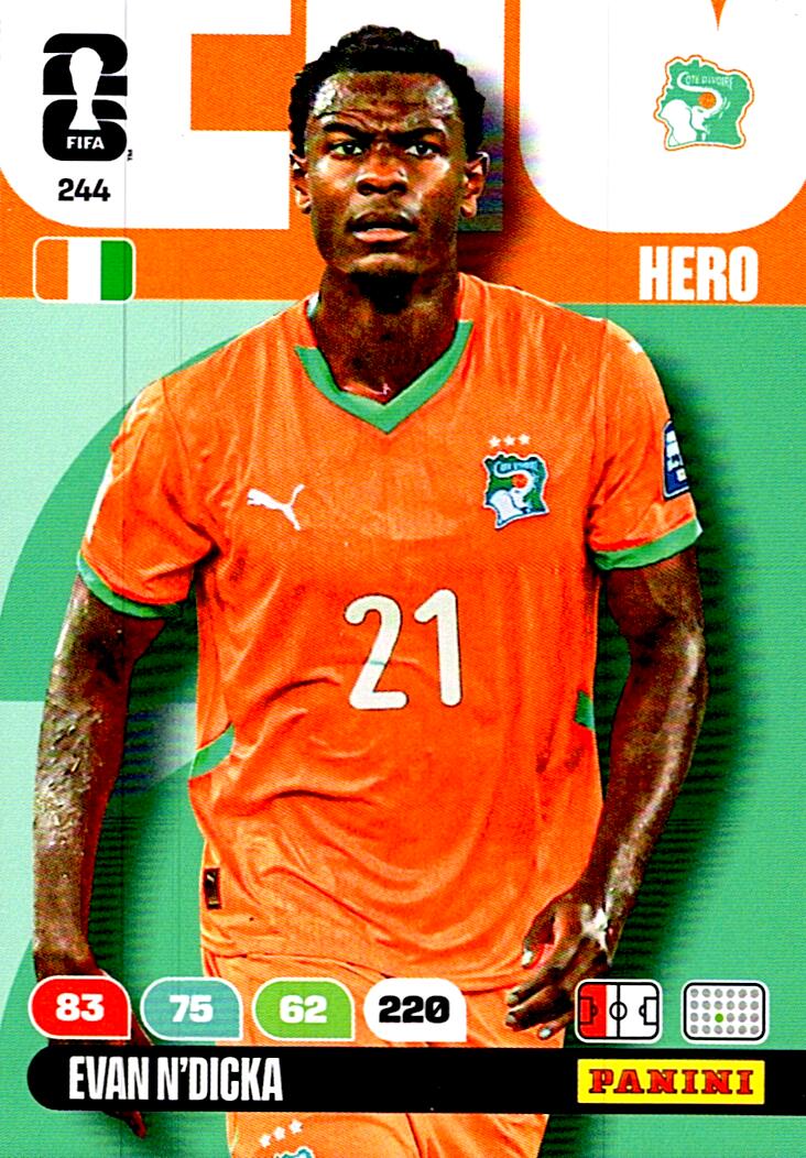 ADRENALYN WORLD CUP 2026 EVAN N´DICKA IVORY COAST Nº244