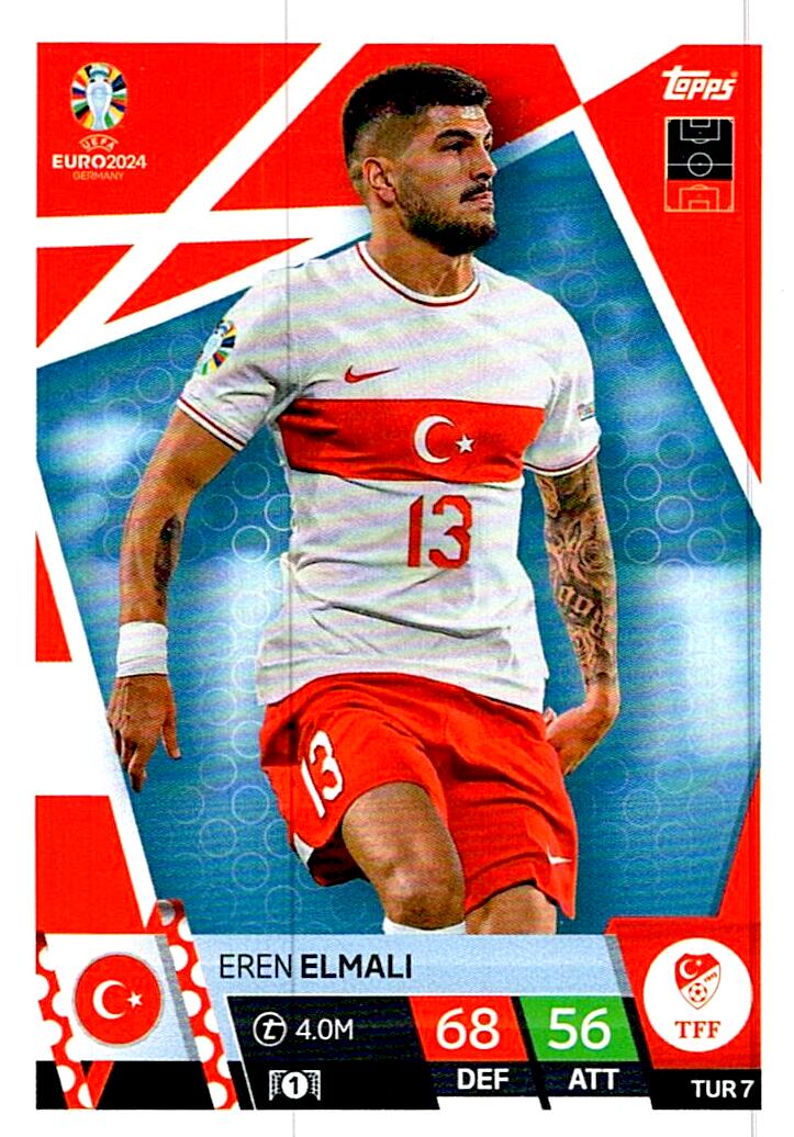 TOPPS MATCH ATTAX UEFA EURO 2024 EREN ELMALI TURQUIA NºTUR7