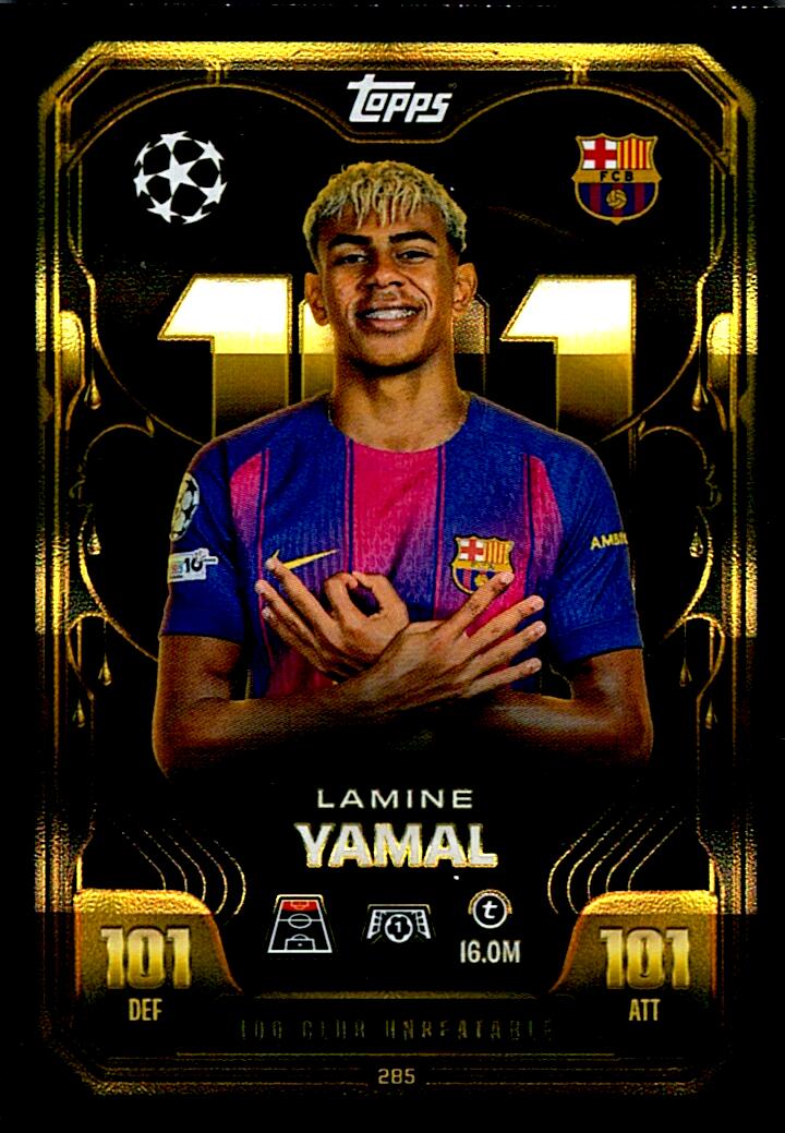 TOPPS MATCH ATTAX EXTRA 2025/26 LAMINE YAMAL 101 CLUB Nº285