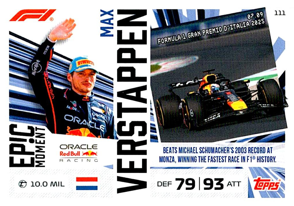 TURBO ATTAX FORMULA 1 2026 MAX VERSTAPPEN  Nº111