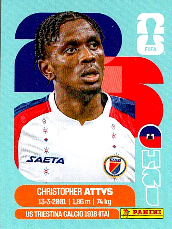 STICKERS FIFA WORLD CUP 2026 CHRISTOPHER ATTYS NºHAI 14