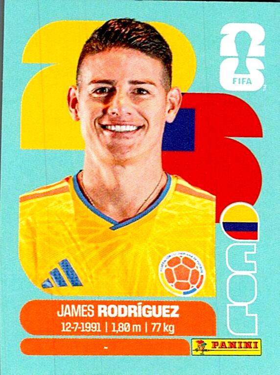 STICKERS FIFA WORLD CUP 2026 JAMES RODRIGUEZ NºCOL 14