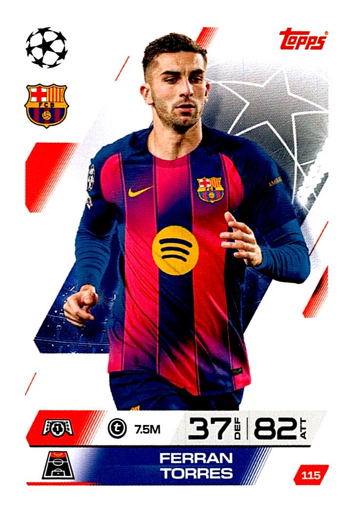 MATCH ATTAX CHAMPIONS LEAGUE 2025/2026 FERRAN TORRES Nº115