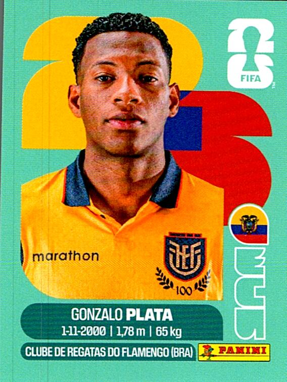 STICKERS FIFA WORLD CUP 2026 GONZALO PLATA NºECU 16
