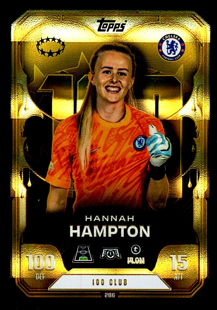 TOPPS MATCH ATTAX EXTRA 2025/26 HANNAH HAMPTON 100 CLUB Nº286