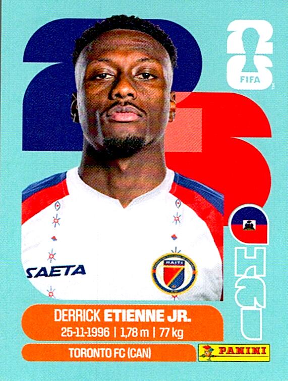 STICKERS FIFA WORLD CUP 2026 DERRICK ETIENNE JR. NºHAI 15