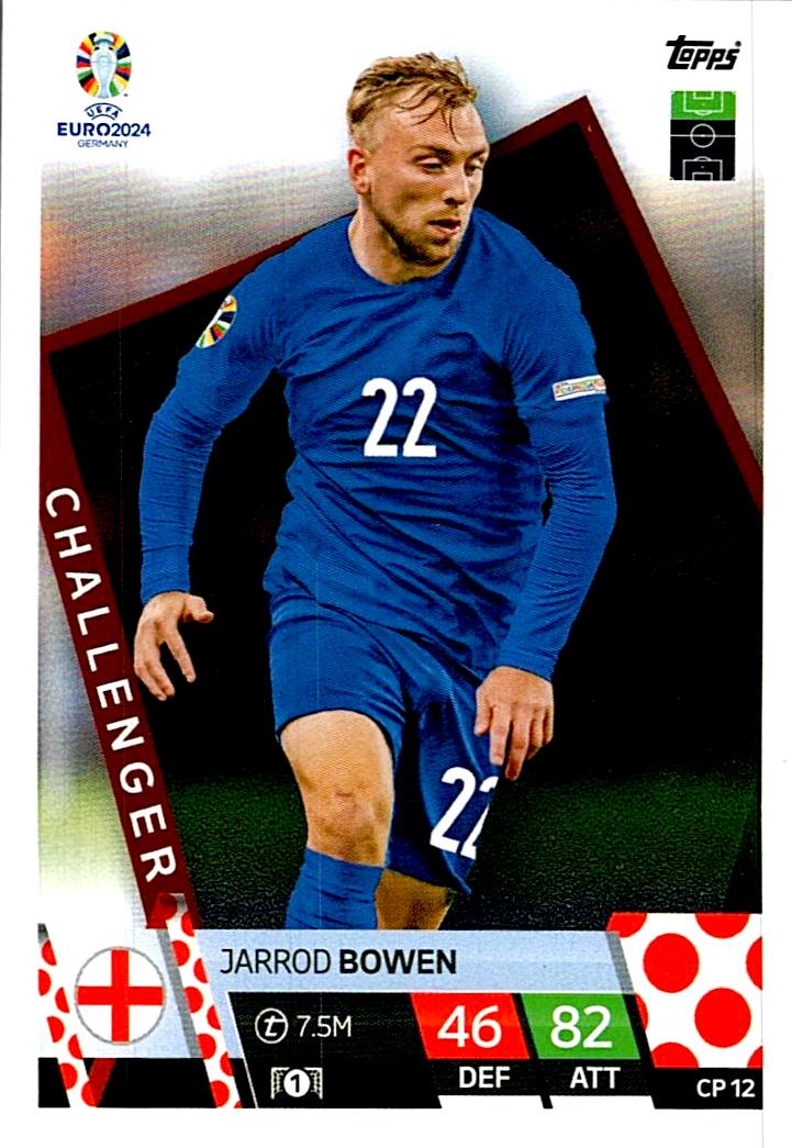 TOPPS UEFA EURO 2024 JARROD BOWEN CHALLENGER CP 12