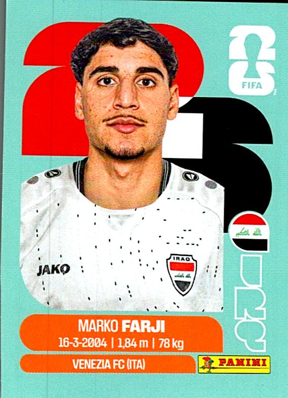 STICKERS FIFA WORLD CUP 2026 MARKO FARJI NºIRQ 16