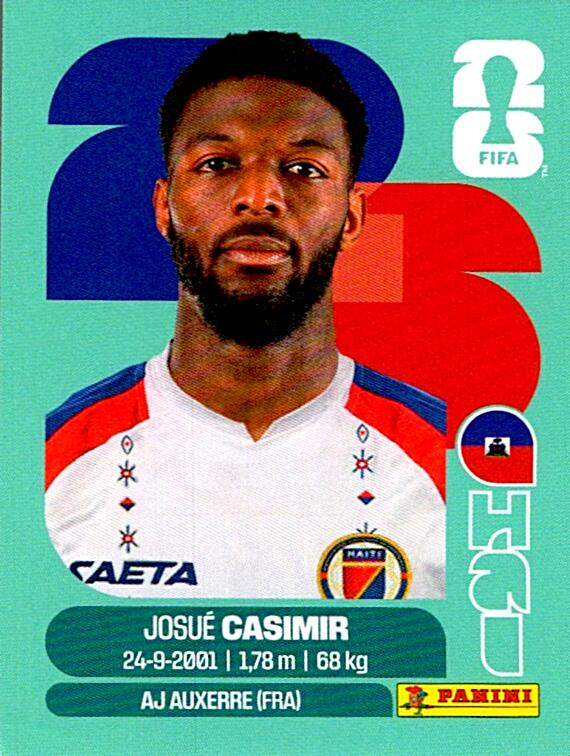 STICKERS FIFA WORLD CUP 2026 JOSUE CASIMIR NºHAI 16