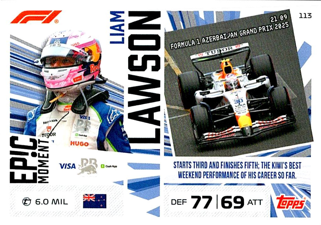 TURBO ATTAX FORMULA 1 2026 LIAM LAWSON  Nº113