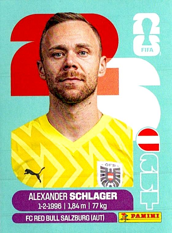 STICKERS FIFA WORLD CUP 2026 ALEXANDER SCHLAGER NºAUT 2