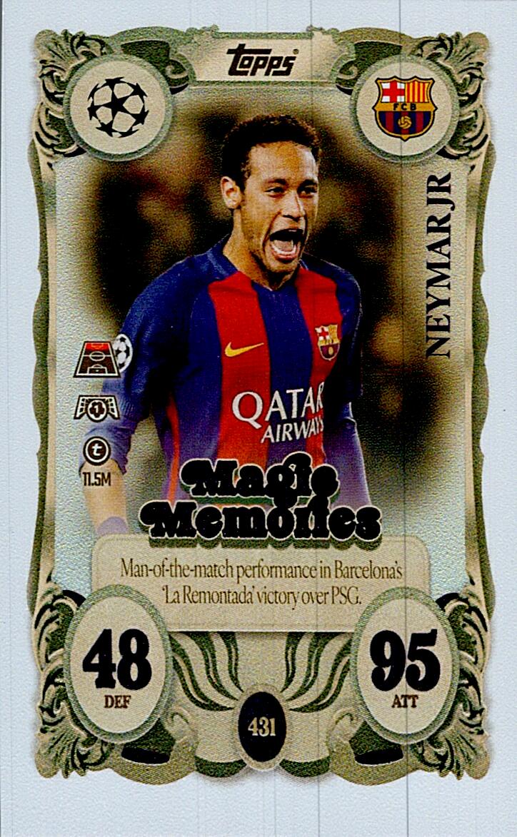 MATCH ATTAX CHAMPIONS LEAGUE 2025/2026 NEYMAR JR MAGIE MEMORIES Nº431