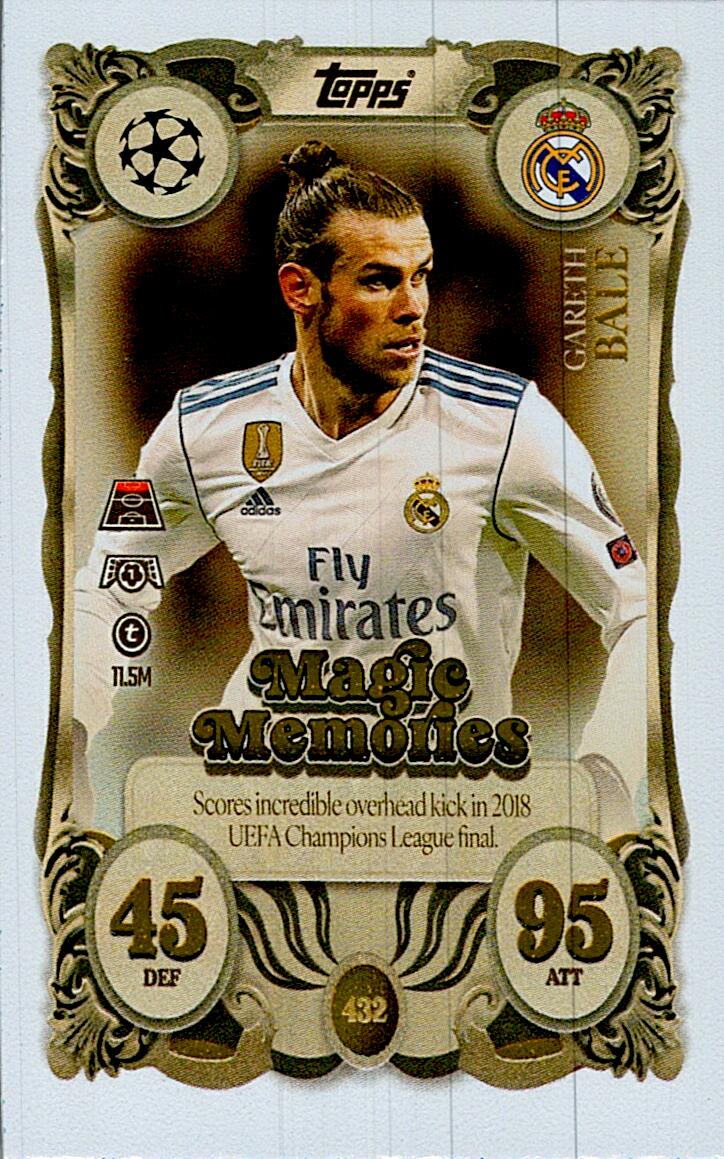 MATCH ATTAX CHAMPIONS LEAGUE 2025/2026 GARETH BALE MAGIE MEMORIES Nº432
