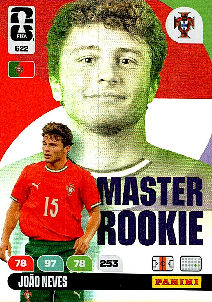 ADRENALYN WORLD CUP 2026 JOAO NEVES MASTER ROOKIE Nº622