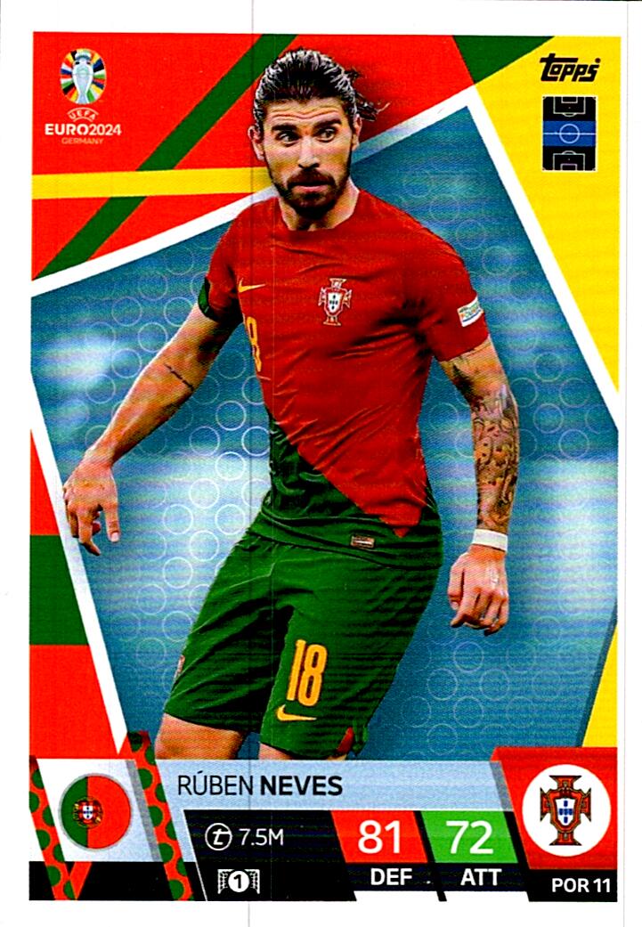 TOPPS MATCH ATTAX UEFA EURO 2024 RUBEN NEVES PORTUGAL NºPOR11