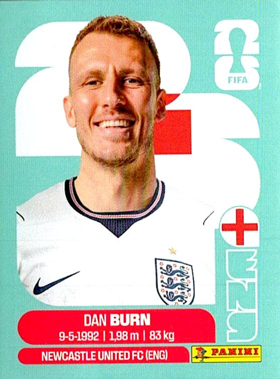 STICKERS FIFA WORLD CUP 2026 DAN BURN NºENG 8