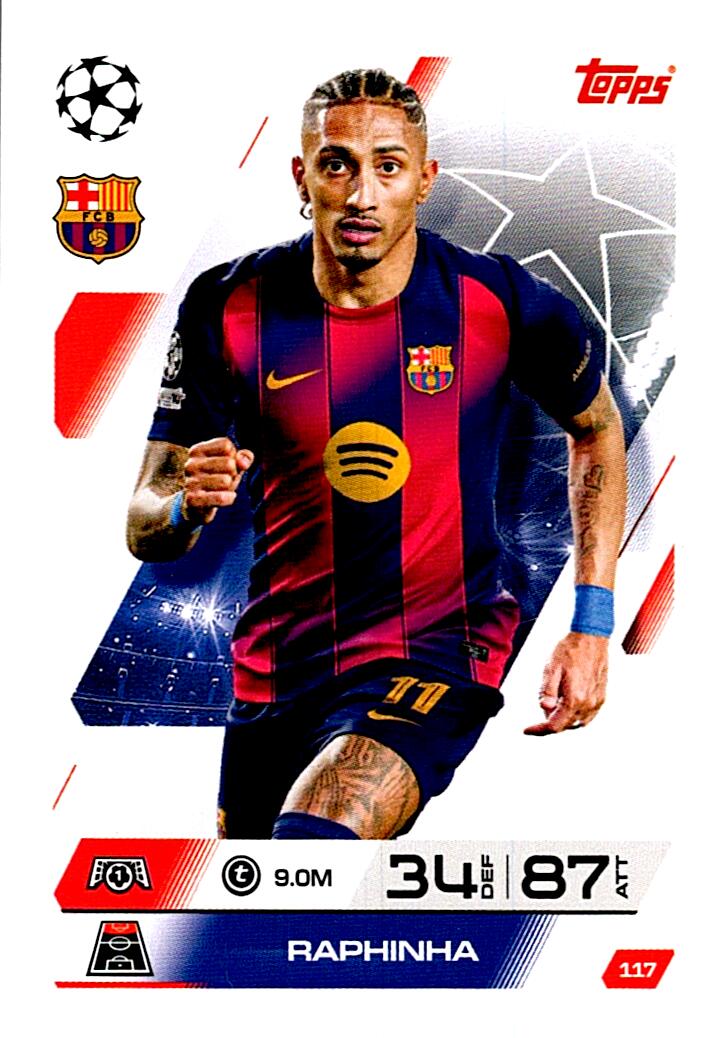MATCH ATTAX CHAMPIONS LEAGUE 2025/2026 RAPHINHA Nº117