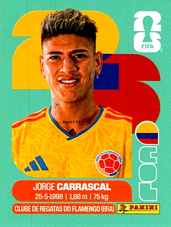 STICKERS FIFA WORLD CUP 2026 JORGE CARRASCAL NºCOL 16