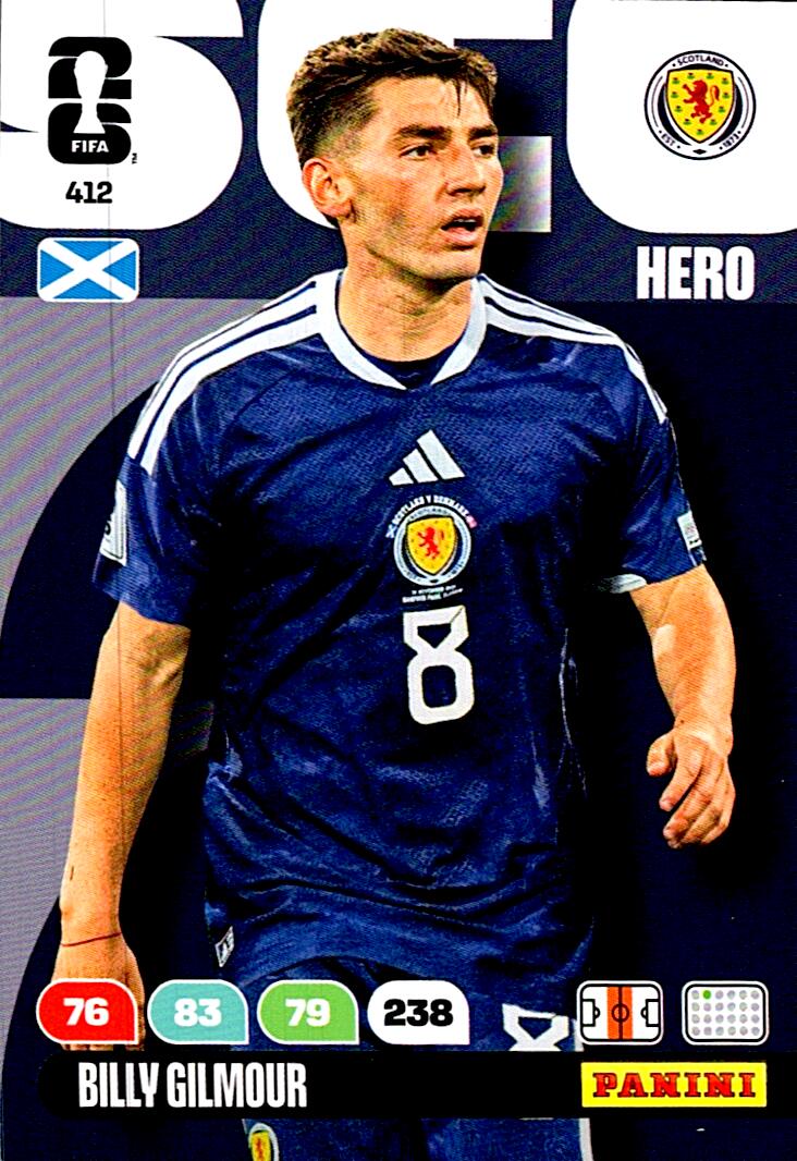 ADRENALYN WORLD CUP 2026 BILLY GILMOUR SCOTLAND Nº412