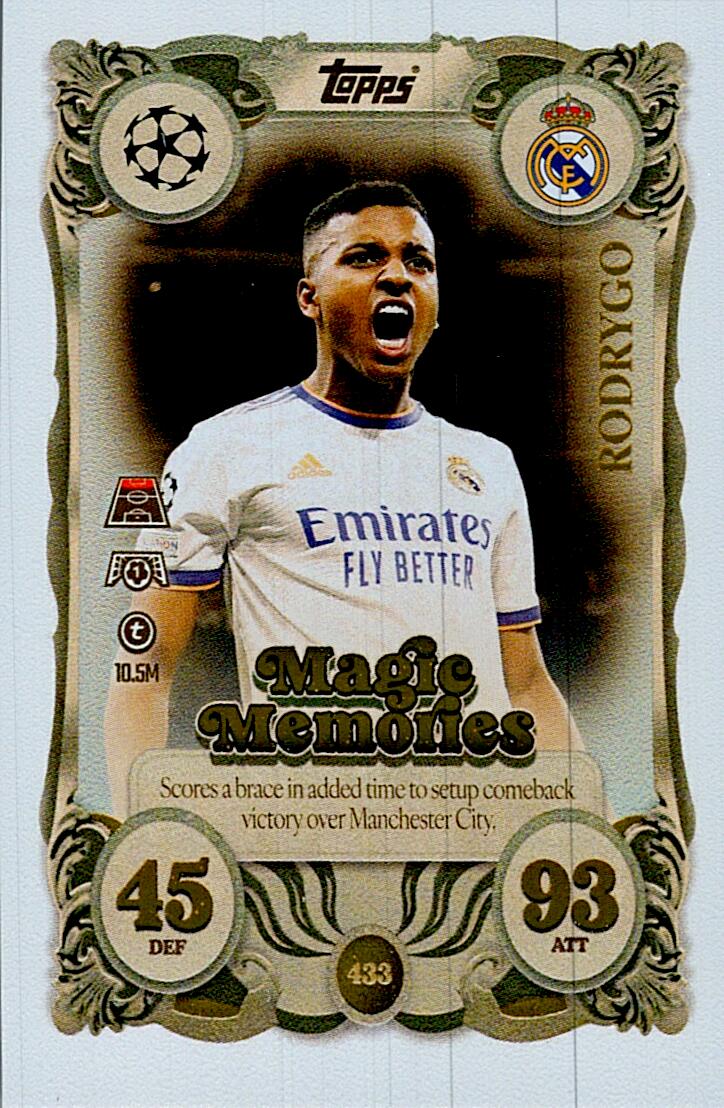 MATCH ATTAX CHAMPIONS LEAGUE 2025/2026 RODRYGO MAGIE MEMORIES Nº433