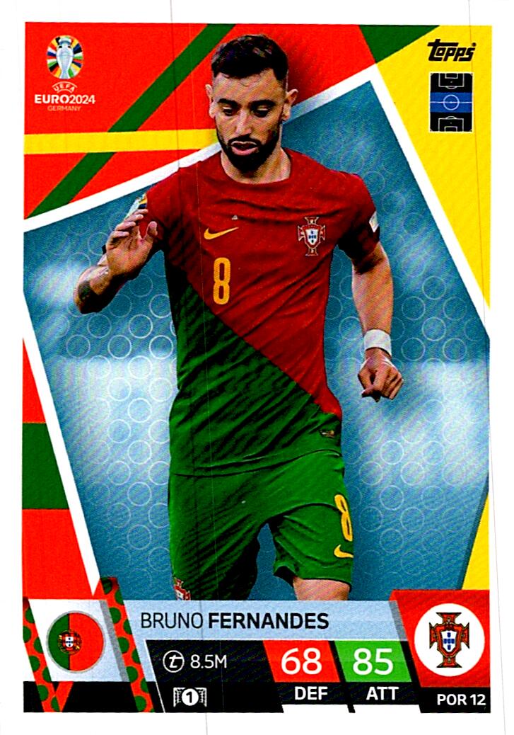 TOPPS MATCH ATTAX UEFA EURO 2024 BRUNO FERNANDES PORTUGAL NºPOR12