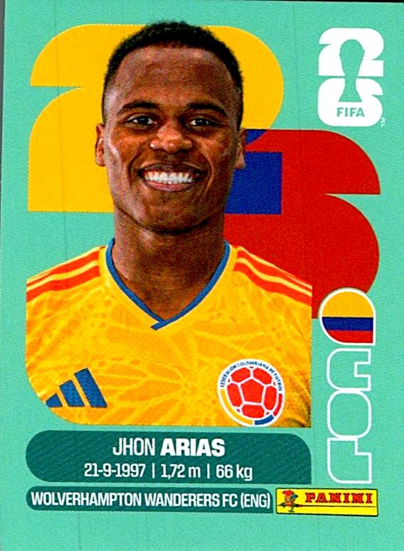 STICKERS FIFA WORLD CUP 2026 JHON ARIAS NºCOL 17