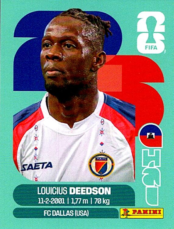 STICKERS FIFA WORLD CUP 2026 LOUICIUS DEEDSON NºHAI 19
