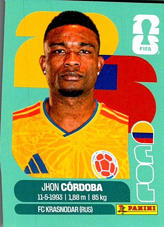 STICKERS FIFA WORLD CUP 2026 JHON CORDOBA NºCOL 18
