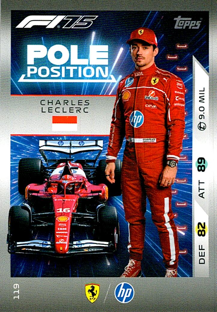 Turbo Attax 2025 POLE POSITION CHARLES LECLERC nº119