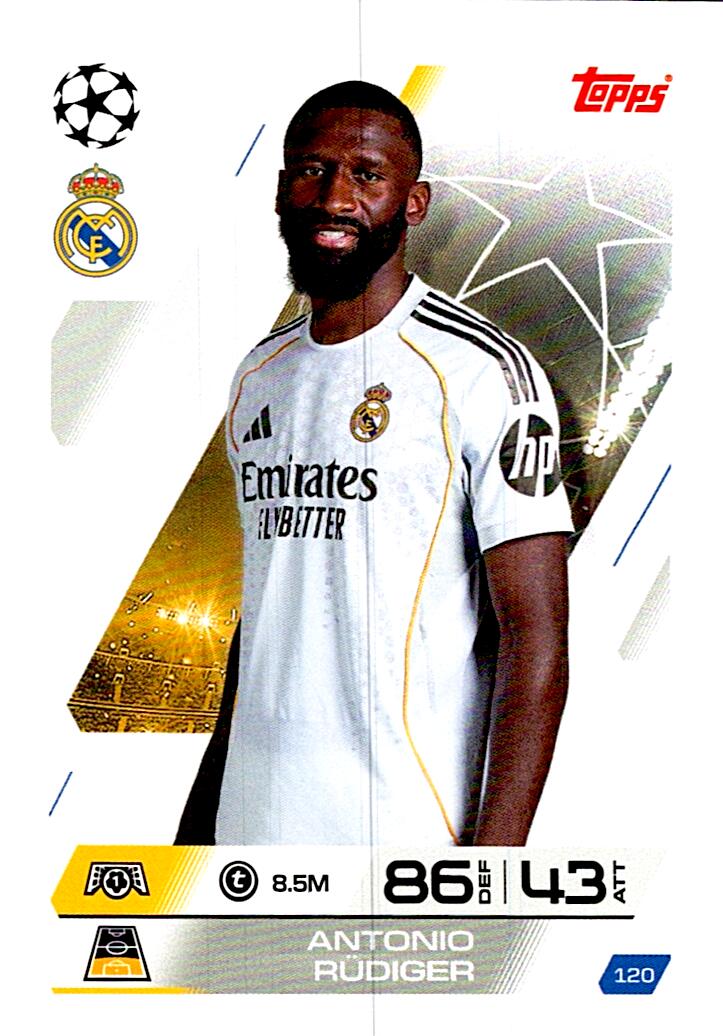 MATCH ATTAX CHAMPIONS LEAGUE 2025/2026 ANTONIO RÜDIGER Nº120
