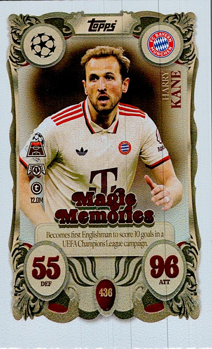 MATCH ATTAX CHAMPIONS LEAGUE 2025/2026 HARRY KANE MAGIE MEMORIES Nº436