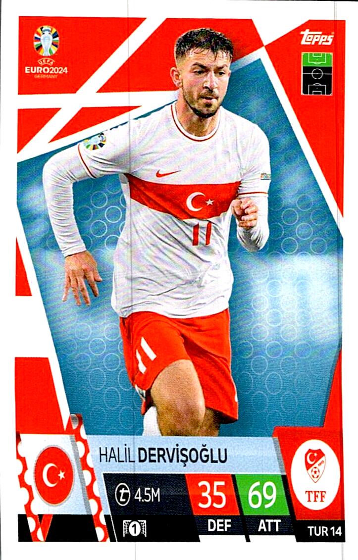 TOPPS MATCH ATTAX UEFA EURO 2024 HALIL DERVISOGLU TURQUIA NºTUR14