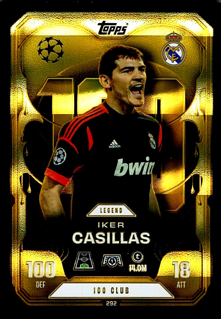 TOPPS MATCH ATTAX EXTRA 2025/26 IKER CASILLAS 100 CLUB Nº292