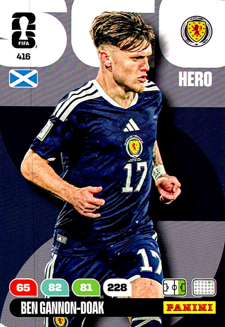 ADRENALYN WORLD CUP 2026 BEN GANNON-DOAK SCOTLAND Nº416