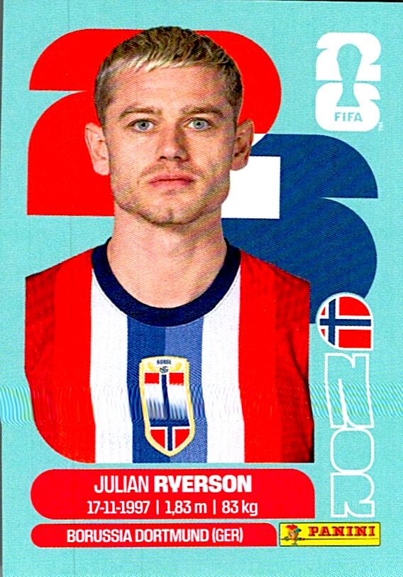 STICKERS FIFA WORLD CUP 2026 JULIAN RYERSON NºNOR 3