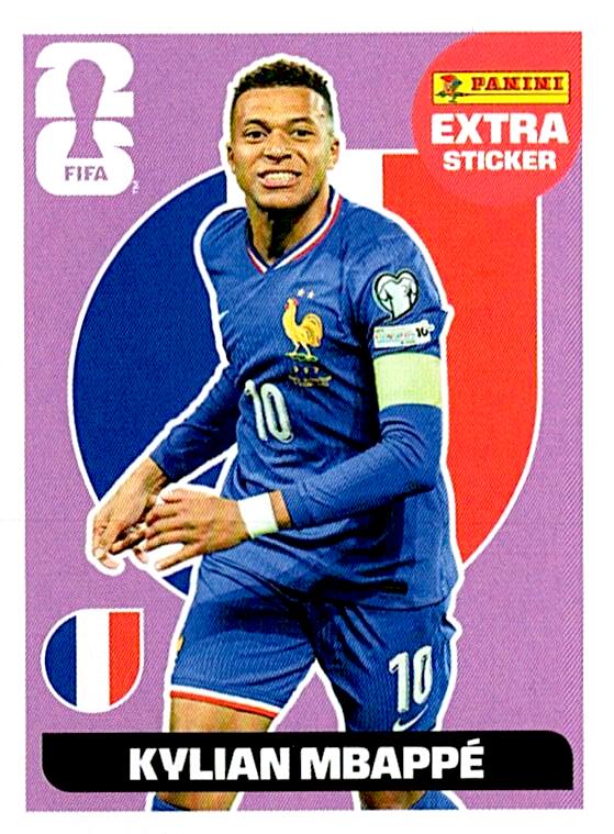 STICKERS FIFA WORLD CUP 2026 KYLIAN MBAPPE EXTRA STICKER BASE