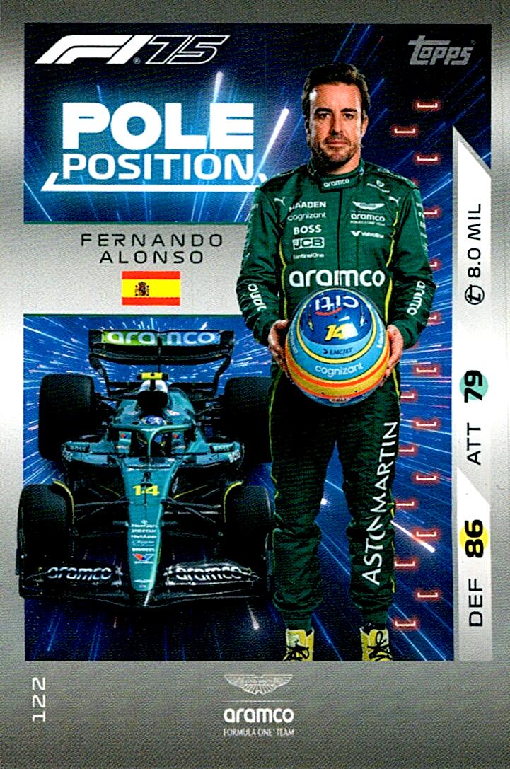 Turbo Attax 2025 POLE POSITION FERNANDO ALONSO nº122
