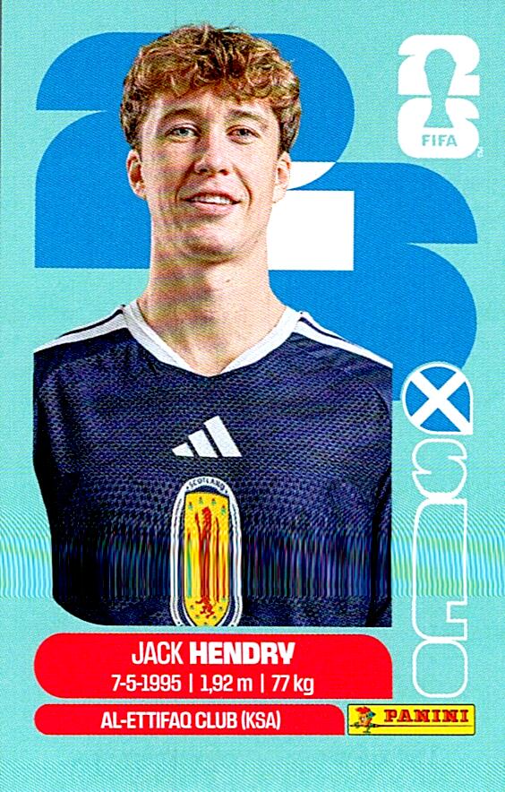 STICKERS FIFA WORLD CUP 2026 JACK HENDRY NºSCO 3
