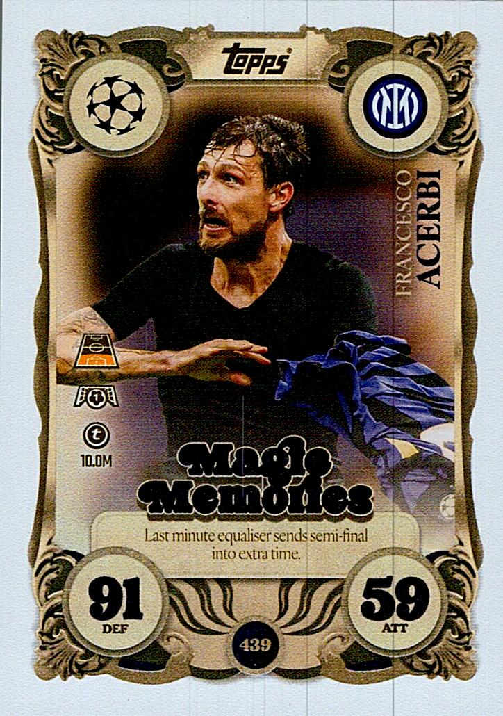 MATCH ATTAX CHAMPIONS LEAGUE 2025/2026 ACERBI MAGIE MEMORIES Nº439
