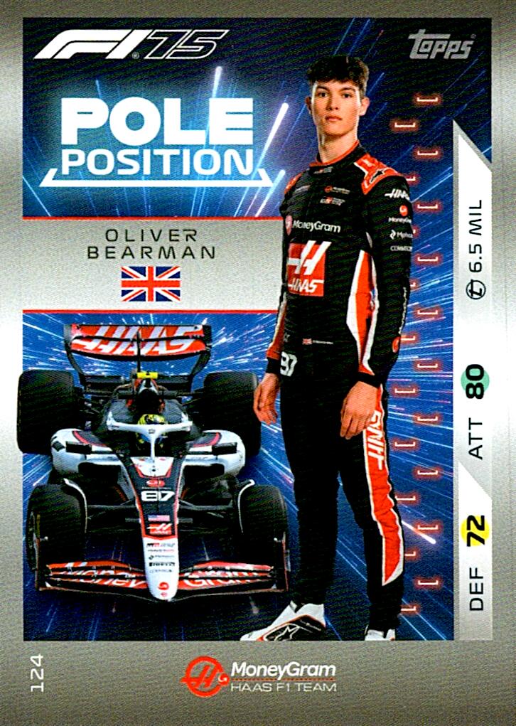 Turbo Attax 2025 POLE POSITION OLIVER BEARMAN nº124