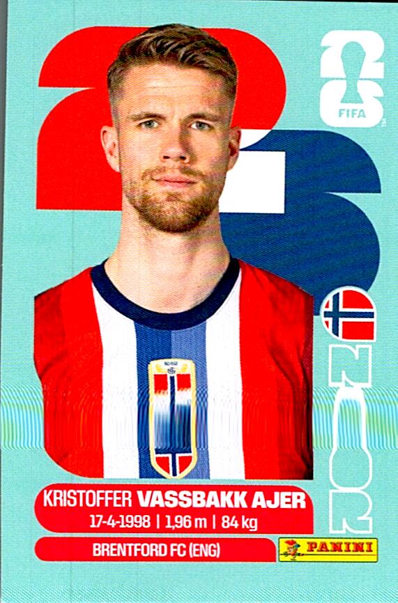 STICKERS FIFA WORLD CUP 2026 KRISTOFFER VASSBAKK AJER NºNOR 5