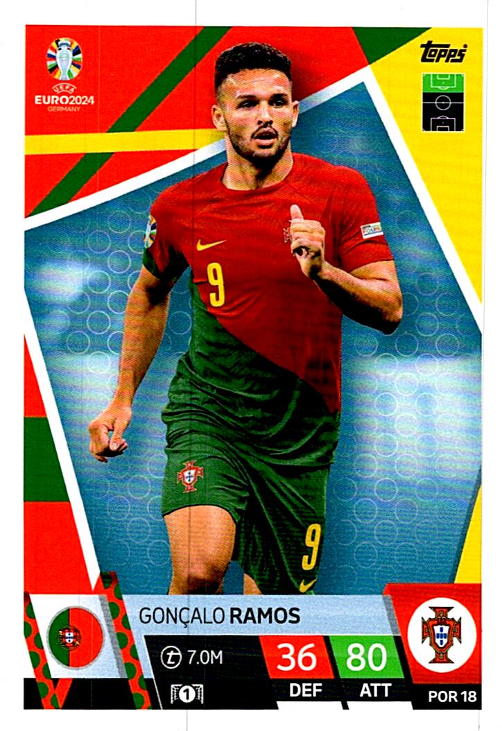 TOPPS MATCH ATTAX UEFA EURO 2024 GONCALO RAMOS PORTUGAL NºPOR18