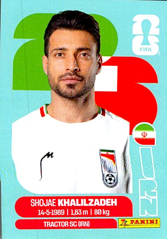 STICKERS FIFA WORLD CUP 2026 SHOJAE KHALILZADEH NºIRN 6