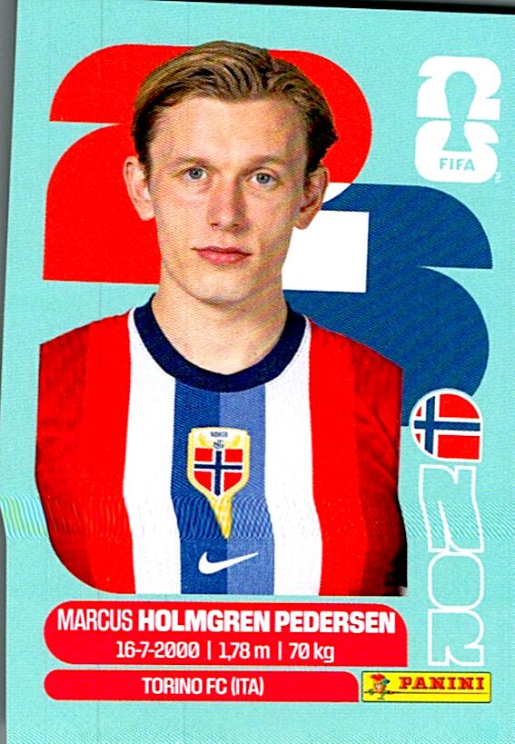 STICKERS FIFA WORLD CUP 2026 MARCUS HOLMGREN PEDERSEN NºNOR 6