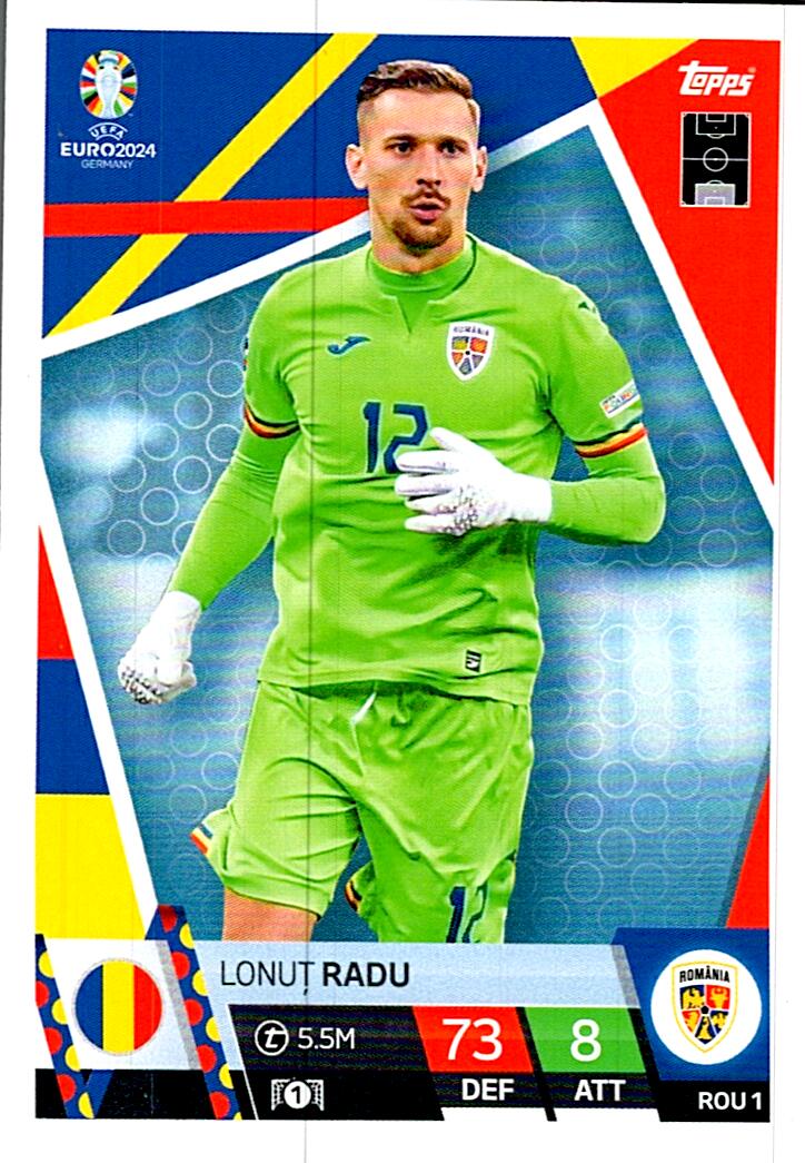 TOPPS MATCH ATTAX UEFA EURO 2024 LONUT RADU RUMANIA NºROU1
