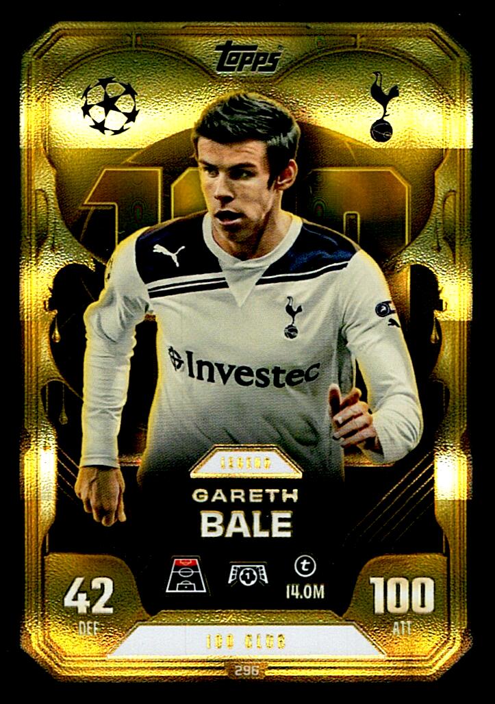 TOPPS MATCH ATTAX EXTRA 2025/26 GARETH BALE 100 CLUB Nº296